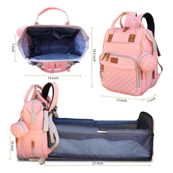 3 in 1 Foldbale Diaper Bag Baby Bed Portable Bassi - Picture 4 of 5